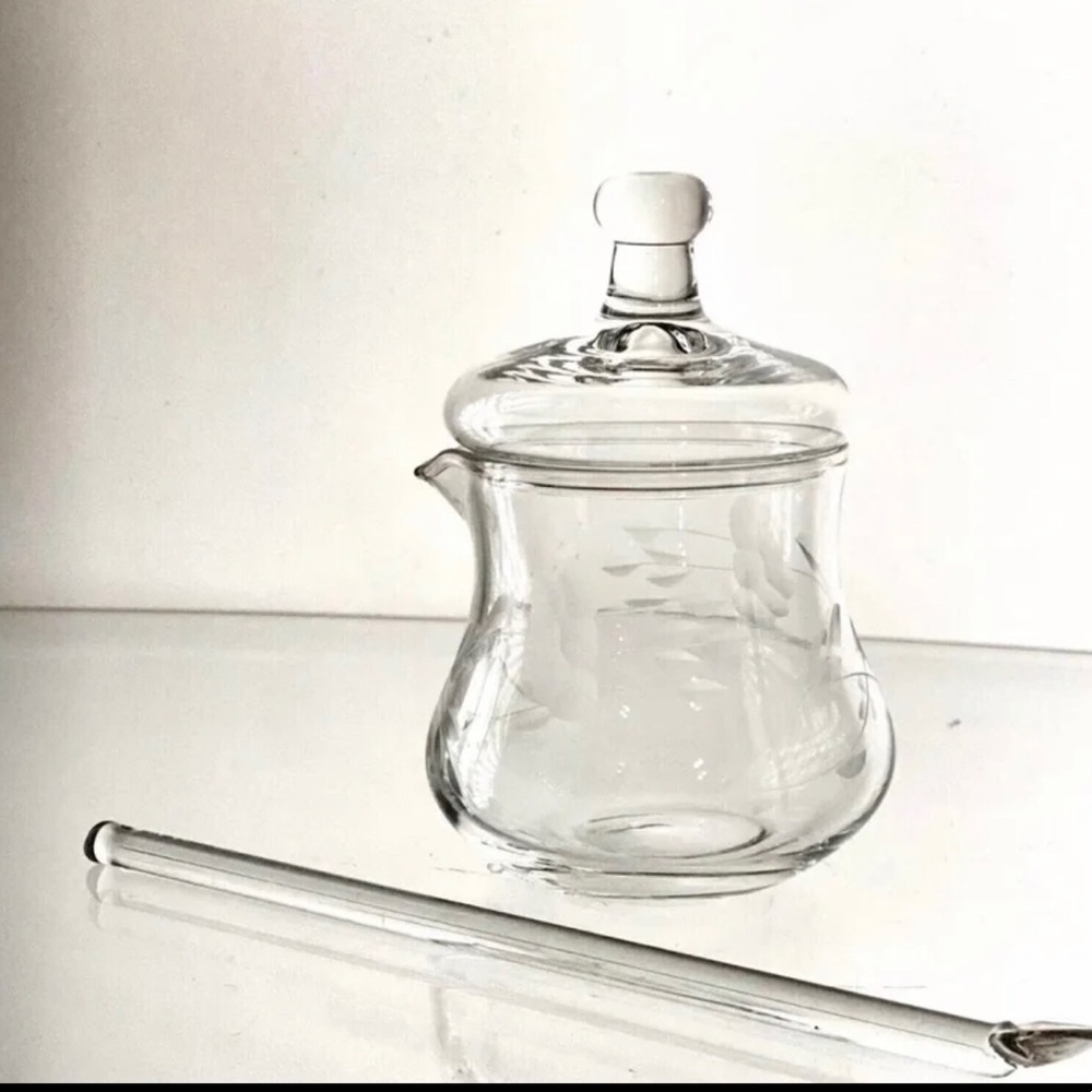 Vintage Princess House Heritage Jam/Jelly Condiment Jar with spoon